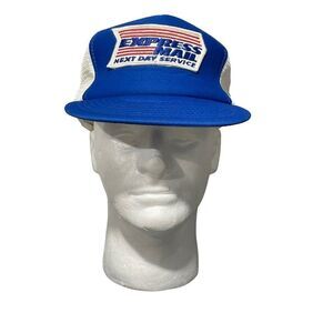 Vintage Express Mail Mesh Back Trucker Hat Big Patch Added 90’s